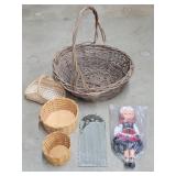 28" Basket, Hand Woven Baskets, Dutch Doll