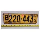 1939 Minnesota License Plate - Metal