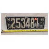 1918 Minnesota License Plate  - Metal