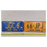 New York Embossed License Plates - Metal