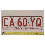 N.T. Outback Australia License Plate