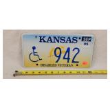 1995 Kansas Disabled Veteran License Plate