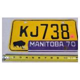 1970 Manitoba License Plate - Aluminum