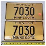 Pair of Minnesota Pioneer License Plates - Metal