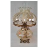 Vintage Electric Parlor Lamp Etched Glass Shade