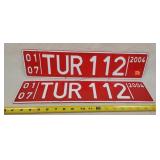 Pair of 2004 Euro Style License Plates - Aluminum