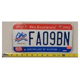 2003 Ohio Bicentennial License Plate - Metal