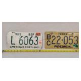2 - 1960 & 1988 Wisconsin License Plates