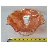 Carnival Glass Ruffled Bowl Marigold Bowl 9'