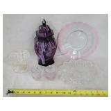 Purple Pottery Canister, Crystal & Other Glass