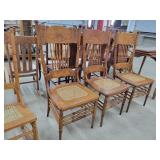 3- Antique Oak Dining Chairs
