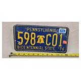 1976 Pennsylvania License Plate - Aluminum