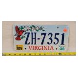 2009 Virginia License Plate - Aluminum