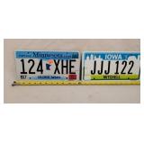 Minnesota & Iowa License Plates - Aluminum