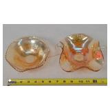 2- Carnival Glass Bonbon / Bowls 5' & 7'