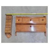 2- Wooden Drawer Wall Cabinets (1 Spool holder)