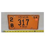 1964 Iowa Truck License Plate - Aluminum
