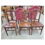 3- Vintage Wooden Dining Chairs
