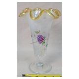 Fenton Grape 8.25' Ruffled Base - Hand Painted