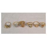 6 - Rings - Some Gold Plated