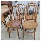 4- Vintage J & J Kohn bentwood bistro chairs