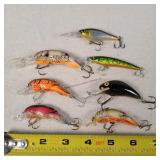 7 Fishing Lures 2.5" - 3.5"