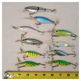10 Fishing Lures 3" - 4"