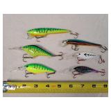 6 Fishing Lures 3.5" - 4.5"