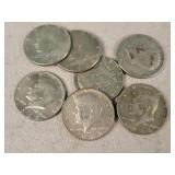 7- 1968 Kennedy Half Dollars