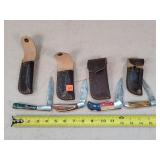 4- 3" to 4" Damascus Steel Folding Knives