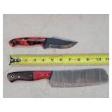 2- 8-11" Damascus Steel Fixed Blade Knives
