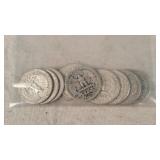 10 Silver Washington Quarters