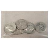 10 Silver Washington Quarters
