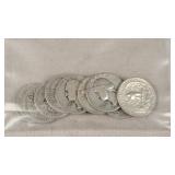 10 Silver Washington Quarters