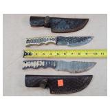 2- 10" Damascus Steel Fixed Blade Knives
