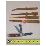 Case XX 4" Pocket Knife & 4- Letter Openers