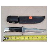 Buck Fixed Blade Knife & Leather Sheath 10.5"