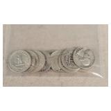 10 Silver Washington Quarters