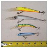 4 Fishing Lures 3.5" - 6.5"