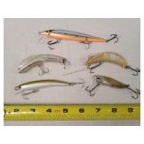 5 Fishing Lures 2.5" - 5"