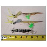 3 Fishing Lures 4" - 5"
