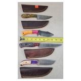 4- 8 to 10" Damascus Steel Fixed Blade Knives