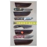 4- 8" Damascus Steel Fixed Blade Knives