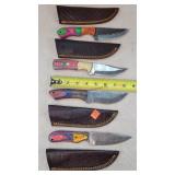 4 -8" Damascus Steel Fixed Blade Knives