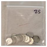 25- Silver Roosevelt Dimes