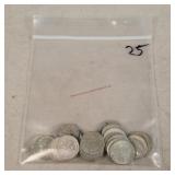 25- Silver Roosevelt Dimes
