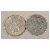 1922 & 1923 -D Silver Peace Dollars