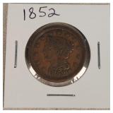 1852 Large Cent Braided Hair Large Cent