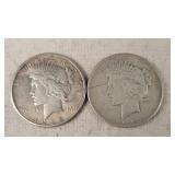 1922-S & 1923 Silver Peace Dollars