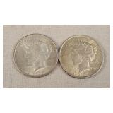 2- 1922 Silver Peace Dollars